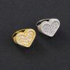Mei Sa Nuevos Trendsetters de Calle Europeos y Americanos Escuadra de T Vertical Anillo de Amor Anillo con Forma de Corazón de Cobre Incrustado con Zirconia Personalizado Hip-Hop
