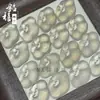 Colgante de Calcedonia Natural con Gelatina de Lichi, Alto Hielo, Nube Propicia, Colgante de Jade Ruyi, Ágata Fluorescente Tipo Hielo, Colgante de Candado Ruyi Hueco