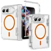 Adecuado para Funda de Teléfono Móvil Apple 18Duo, Funda de Teléfono Móvil Plegable Transparente Magnética con Goteo de Aceite, Funda de Teléfono Móvil Iphoneteduo Resistente al Amarillo