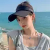 Sombrero de verano para mujer, gorra de ala ancha, estilo coreano, para ciclismo al aire libre, protector solar, parasol, anti-UV, sombrero vacío para el sol.