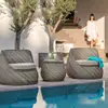 Sofá Duplo de Rattan para Exterior Nórdico Sala de Estar de Rattan Varanda Cadeira de Rattan Protetor Solar à Prova d'Água Pátio Mobiliário de Rattan para Lazer