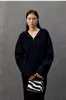 Suéter de punto con capucha y cremallera ROW para mujer, otoño e invierno, estilo holgado y casual, cuello semi-alto, top tipo jersey de manga larga