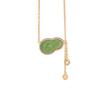 Conjunto de collar y cadena con borlas y monedas de calabaza fulu de estilo nacional retro con jaspe hetiano chapado en oro de plata de ley S925 de un ciervo