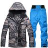 Novo traje de esqui snowboard masculino, calças de esqui camufladas grossas e quentes para inverno ao ar livre