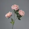 Rosa Artificial Venta al por mayor Transfronteriza Amazon Individual 3 Cabezas Rosa Artificial de París Flor Artificial Flor de Boda Pared de Flores DIY