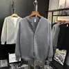 Suéter cárdigan de punto con botones de diseño de alta gama para otoño e invierno para hombre, top casual versátil