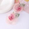 Super Fada Fresco Rosa Lace Flor Brincos Verão High-end Sweet Mesh Tassel Pérola Brincos Mulheres