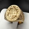 Hecheng joyería popular transfronteriza Escultura de fuente con tótem misterioso dorado Anillo Popular de negocios europeo y americano Nuevo