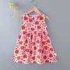 Vestido de Praia Floral Princesa Infantil Algodão Seda 2026 Verão Novo Vestido Regata para Bebê Roupa para Ar Condicionado de Casa