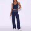 Pantalones Deportivos Casuales con Bloques de Color Transfronterizos con Parche de Lunares Pierna Ancha, Falso Dos Piezas Doble Hombro Espalda Bonita Conjunto para Correr y Fitness