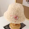 Chapéu de Pescador Feminino Outono e Inverno Novo Estilo Desenho Animado Ragdoll Moda Rosto Exposto Pequeno Chapéu de Bacia Recheado Chapéu Quente à Prova de Frio