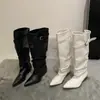 Botas Apiladas Plisadas de Punta Fina Chuyuji Modelo Nuevo Primavera 2026 Caña Ancha Hebilla de Cinturón Botas Largas de Caña Alta Botas de Montar