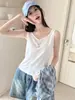 Camisola blanca sin mangas con un tacto relajado, nuevo estilo de otoño 2026 para mujer, simple y versátil, top sin mangas suelto y casual