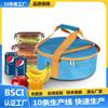 Fábrica BSCI al por mayor bolsa redonda aislada para pizza bolsa de entrega de comidas bolsa aislante de papel de aluminio para alimentos bolsa portátil para picnic