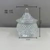 Pote de Vidro Europeu Transparente Pote para Vela Perfumada Pote para Doces Ornamentos Joias Pote Criativo para Armazenamento