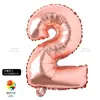 Globo Alfanumérico Delgado Versión Americana Color Oro Rosa de 16 pulgadas Decoración de Boda Cumpleaños Película de Aluminio Papel de Aluminio Globo de Fiesta