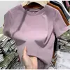 Camiseta Blanca Básica de Manga Corta Ajustada para Mujer Verano 2025, Top de Moda Versátil Casual