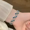 Pulsera de Diamantes Micro-incrustados de Lujo Ligero y Sensación de Alta Gama para Mujer, Pulsera Sencilla de Moda de Acero de Titanio que no se Decolora, para Pareja, Combinable con Todo, Primera Joya