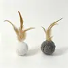 Suministros para mascotas: Pelota de Felpa con Plumas y Cascabel, Juguete Interactivo de Autoentretenimiento para Perseguir Gatos, Pelota Sonora, Juguete para Gatos al por Mayor