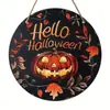 Placa de Madeira de Gato Engraçado para Halloween Transfronteiriça Estilo Americano Abóbora Gato Preto Decoração Atmosfera Festiva Artesanato
