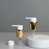 Suministro de bomba dosificadora de press powder de PP 24/410 con boquilla larga, bomba de interruptor izquierdo y derecho, clip para bomba de loción de aluminio electrochapado externo
