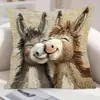 Bordado de Imitación 3D Animalitos Lindos Suave y Adorable Decoración Hogar Dormitorio Funda de Almohada Dormitorio Estudiantes Cojín de Silla Soporte Lumbar