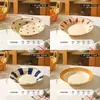 Juego de cuenco y plato de alta gama estilo japonés con color bajo vidriado, vajilla de cerámica, platos planos, platos hondos, platos de cena de alta gama para uso doméstico