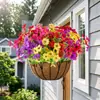 Flores de Simulación de Amazon Nuevo Eucalipto Violeta Pensamiento Tres Colores Flores Artificiales de Seda Floreros Decorativos de Mesa para Exteriores