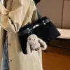 Nuevo bolso de moda para mujer 2026, exquisito estilo otoñal, terciopelo simple, bolso de mano para el día a día, gamuza, estampado de leopardo de nicho, bolso de hombro, bolso de axila