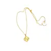 Colar Shajin New Classic Trevo de Quatro Folhas Feminino Nicho Design de Flor Fashionável Simples Versátil Corrente para Clavícula Joia