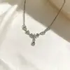 Collar de Gota de Agua con Espiga de Trigo para Mujer 2025 Nuevo Lujo Accesible Diseño de Nicho Exquisito Gama Alta Elegante Cadena para la Clavícula