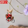 Novo Pingente de Natal Acrílico Plano Transfronteiriço Bicicleta Cachorro Carro Decoração de Natal