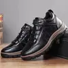 Sapatos masculinos para atividades ao ar livre Novos 2023 forrados com fleece quentes para esportes ao ar livre lazer sapatos de couro simples viagem inverno montanhismo sapatos masculinos