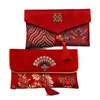 Novo Envelope Vermelho de Tecido Especial para Casamento, Envelope Vermelho Bordado para Noivado, Cerimônia do Chá de Casamento, Taxa de Mudança para os Pais, Envelope Vermelho de 10.000 Yuan