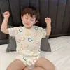 Pijama de Seda Helada de Verano para Niños, Conjunto de Ropa de Casa de Manga Corta de Verano para Bebés Niños, Ropa Elegante de Aire Acondicionado para Niños, Delgado