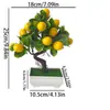 Planta en maceta de árbol frutal artificial de 17 ramas para decoración de mostrador de sala de estar, bonsái de fruta de la fortuna, maceta de planta verde de escritorio para Año Nuevo