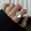 Anillo Liso de Plata Esterlina S925 Retro de Nicho Anillo para Mujer Color Libre Lujo Ligero de Alta Gama Anillo para Dedo Combinable Anillo Abierto