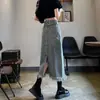 Falda vaquera con borlas para mujer, de longitud media, fina, de otoño 2024, nueva, de cintura alta, adelgazante, larga, falda a la cadera