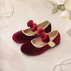 Zapatos de vestir sencillos retro para niña para uso diario, fiestas, bodas, zapatos de niña de las flores, gamuza con punta redonda y moño, zapatos de princesa para niños con suela blanda