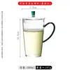 Taza de Té de Flor de Vidrio de Borosilicato Alto, Resistente al Calor, Transparente, con Asa, Adecuada para Preparar Té Verde, Alto Valor Estético, Taza de Té de Oficina