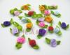 Con cinta de hojas, pequeña rosa, flor decorativa, bricolaje, material hecho a mano, accesorios de joyería, 15 x 25 mm