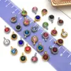 Acero Inoxidable Agujero Vertical Doce Piedras de Nacimiento 6mm Piedra Brillante Piedra de la Suerte Colgante Colgante Accesorios para Joyería DIY Collar