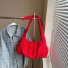 Bolso de Lona de Gran Capacidad para Mujer Verano 2025 Nuevo Diseño Nicho Bolso Bandolera de un Solo Hombro Bolso Tote Clase Plisado