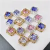 Suporte de Cobre Estilo Palácio Preserva Cor Banhado a Ouro Banhado a Prata Cristal de Zircônia Incrustado Suporte de Flores DIY Pulseira de Contas Acessórios de Pulseira