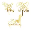 Día de San Valentín Transfronterizo Día de San Valentín Chino Inserto Acrílico para Pastel Pareja Mr&Mrs Propuesta Decoración para Hornear Pastel de Boda
