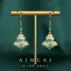 Pendientes de Plata 925 con Cierre de Mariposa, Pendientes Estilo Palacio con Diseños Florales, Color Esmaltado, Diseño de Nicho, Lujo Ligero y Sensación de Alta Gama