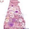 Tela de vestido de novia flor tridimensional bordado con posicionamiento de cuentas de clavo encaje europeo y americano bordado de malla vestido sexy