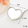 Nuevo amor espejo diy funda de teléfono accesorios de joyería diamante ovalado espejo de maquillaje funda de teléfono espejo de belleza material