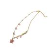 Árbol de Sakura Rosa Niña Corazón Dulce Cadena Clavícula Pequeña Fresca Mori Super Hada Flor Collar Cadena para el Cuello
