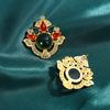 Aretes Retro Franceses Ojo de Gato Diamante Esmalte Goteo de Aceite Antigüedad Lujo Ligero Exagerados Tridimensionales Estilo Corte Aretes de Moda